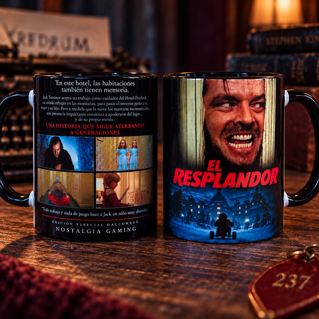 Taza El Resplandor, vista principal con ambas caras