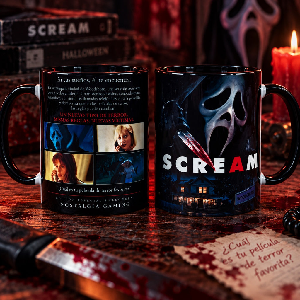 Taza Scream, vista principal con ambas caras