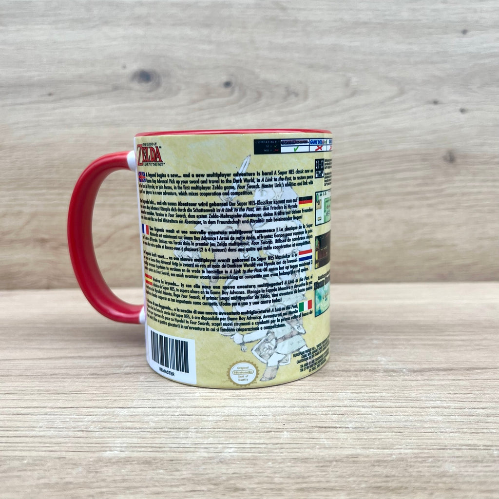 Taza The Legend of Zelda: A Link to the Past & Four Swords para Game Boy Advance, vista trasera