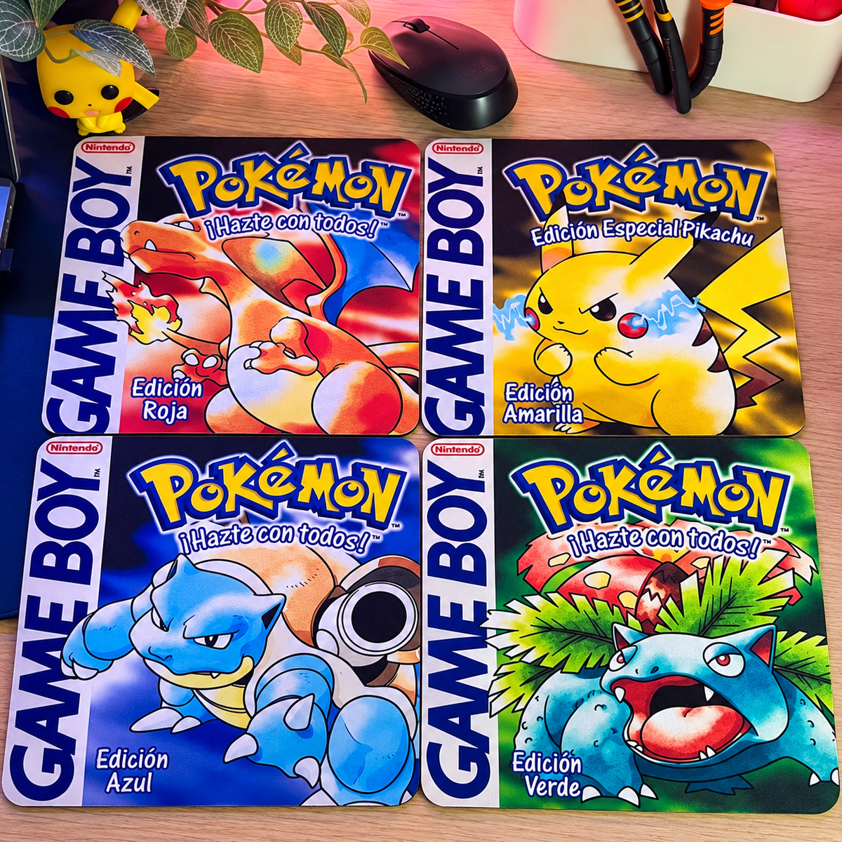 Colección Videojuegos Pokémon en mousepads 20x20 cm